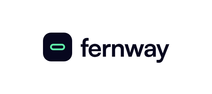Mock artwork: the Fernway logo in dark ink