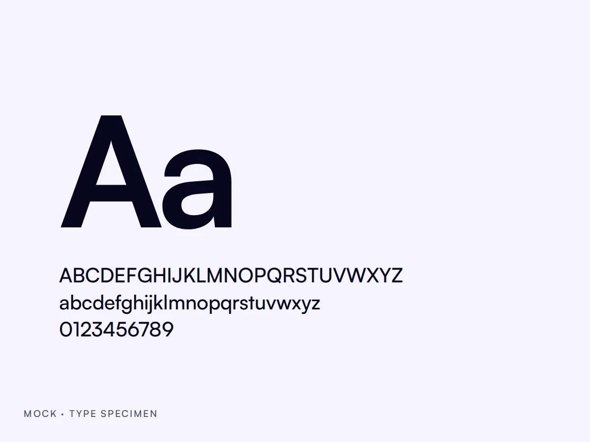 Mock artwork: a type specimen