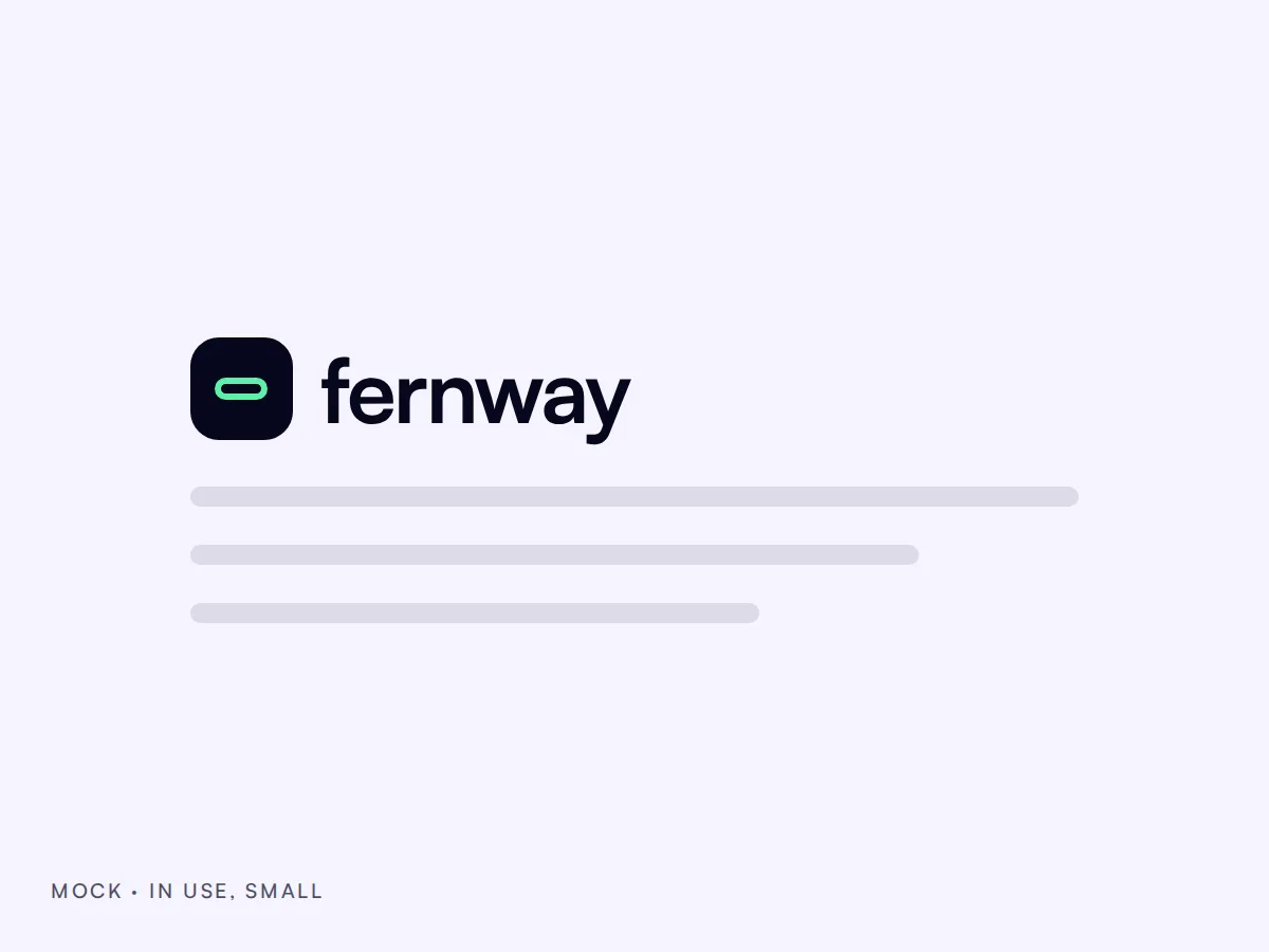 Mock artwork: a Fernway letterhead